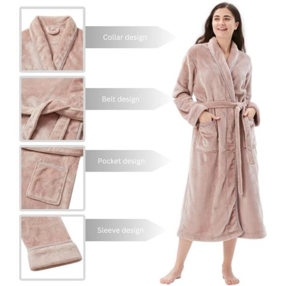 Premium Robe for Women – Plush Soft Robe, Fluffy, Warm, Long Fleece - Picture 5 of 6